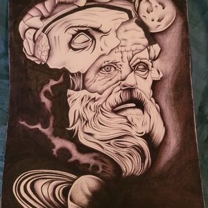 Black pen artwork detailed.